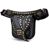 Steam Punk Leather Waist Bag Serpentine Crossbody Rock Gothic Fanny Pack