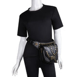 Steam Punk Leather Waist Bag Serpentine Crossbody Rock Gothic Fanny Pack