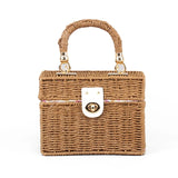 Retro Straw Weave Shoulder Bag Crossbody Bag Top-handle Bag