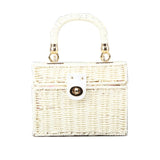 Retro Straw Weave Shoulder Bag Crossbody Bag Top-handle Bag