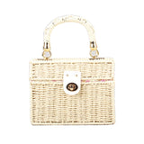 Retro Straw Weave Shoulder Bag Crossbody Bag Top-handle Bag