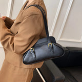 Retro Style Underarm Shoulder Bags Woman Purses Texture Boston Bag