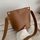 Retro Style Waist Bag Bucket Bag PU Leather Female Shoulder M