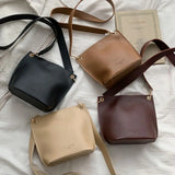 Retro Style Waist Bag Bucket Bag PU Leather Female Shoulder M