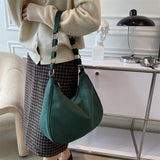 Retro Suede Shoulder Bag Female Large Capacity Dumpling Bag Women Handbag