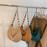 Retro Suede Shoulder Bag Female Large Capacity Dumpling Bag Women Handbag