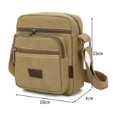 Retro Travel Men's Shoulder Bag Solid Canvas Zipper Multifunctional