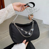 Retro Underarm Bag Clutch with Chain Nylon Shoulder Tote Handbag