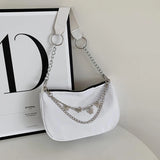 Retro Underarm Bag Clutch with Chain Nylon Shoulder Tote Handbag