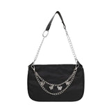 Retro Underarm Bag Clutch with Chain Nylon Shoulder Tote Handbag