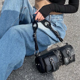 Retro Underarm Bag Handbags Women Bags Female Motorcycle Shoulder Bag