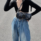 Retro Underarm Bag Handbags Women Bags Female Motorcycle Shoulder Bag