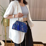 Vintage Fringe Tassel Bag Shell Lock Mother Gift Chain Shoulder Crossbody