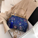 Vintage Fringe Tassel Bag Shell Lock Mother Gift Chain Shoulder Crossbody