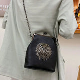 Vintage Rivet Fringe Bag Chain Women Shoulder Crossbody Bags