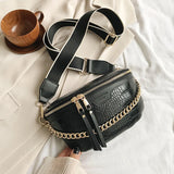 Vintage PU Leather Waist Bag Fanny Pack Women Shoulder Belt Bag