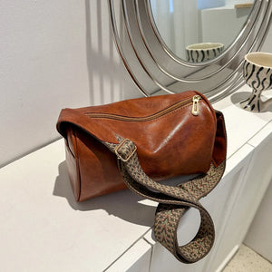 Wide Strap Shoulder Bag PU Leather Crossbody Hot Satchel Bags Casual Handbag