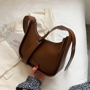 Retro Winter Women's Shoulder Bag Soft Leather Crossbody Bag Casual Handbag