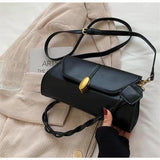 Vintage Solid Crossbody Bag for Women