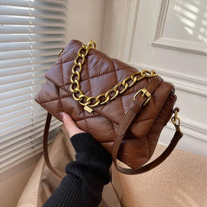 Retro Women Bag Chain Handbag Purse Soft Leather Shoulder Bag