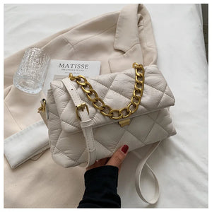 Retro Women Bag Chain Handbag Purse Soft Leather Shoulder Bag