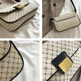Retro Women Bags Print Strap Female Handbags Pu Leather Crossbody Messenger Bag