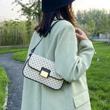 Retro Women Bags Print Strap Female Handbags Pu Leather Crossbody Messenger Bag