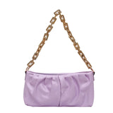 Vintage Women Shoulder Bag with Thick Chain Leather - Retro Style
