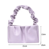 Retro Women Candy Shoulder Bags PU Leather Ruffle Totes Handbag