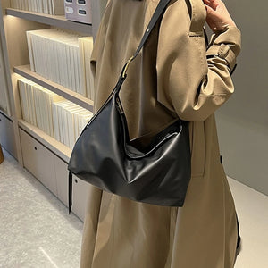 Retro Women Casual Shoulder Bag Soft PU Leather Winter Handbags