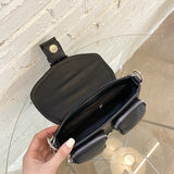 Retro Women Chain Shoulder Bag Small PU Leather Underarm Bag Female