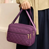 Retro Women Checker Shoulder Bag Canvas Casual Purse Messenger Bags