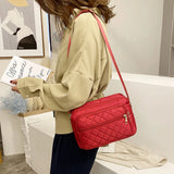 Retro Women Checker Shoulder Bag Canvas Casual Purse Messenger Bags
