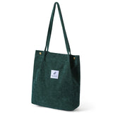 Retro Corduroy Shoulder Bags Solid Shopping Tote Female Handbags Large Shopper