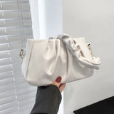 Retro Women Handbags PU Leather Shoulder Bag White/Black/Brown Zipper Bags