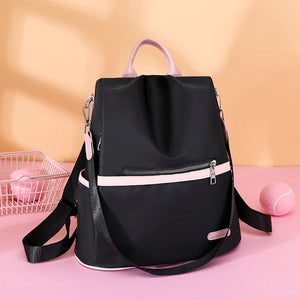 Retro Anti-Theft Backpack Oxford Cloth Shoulder Bag Zipper Large Capacity