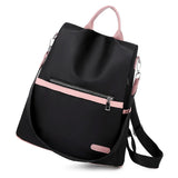 Retro Anti-Theft Backpack Oxford Cloth Shoulder Bag Zipper Large Capacity