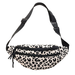 Retro Leopard Print Messenger Chest Bag