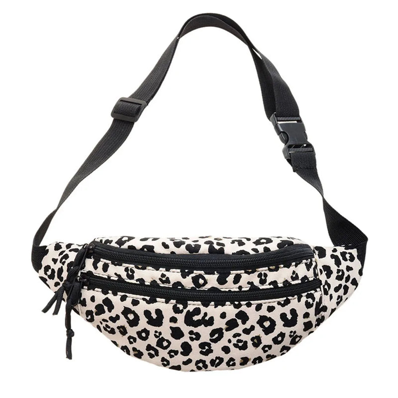 Retro Leopard Print Messenger Chest Bag