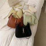 Retro Women Lock Hobo Bags High Crossbody Shoulder Bag Niche Jackie Pink Handbag