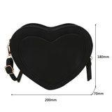 Retro Love Heart Shoulder Bag Matte Leather Crossbody Purse Handbag
