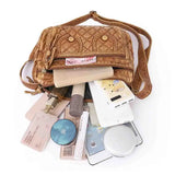 Retro Women Messenger Bag Crossbody Soft Washed PU Leather Handbags