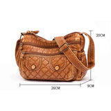 Retro Women Messenger Bag Crossbody Soft Washed PU Leather Handbags