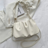 Vintage Ruched Shoulder Hobo Bag Ladies Evening Handbag