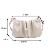 Vintage Ruched Shoulder Hobo Bag Ladies Evening Handbag