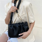 Vintage Ruched Shoulder Hobo Bag Ladies Evening Handbag