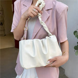 Vintage Ruched Shoulder Hobo Bag Ladies Evening Handbag