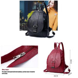 Retro Women PU Leather Backpack College School Bag Student