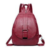 Retro Women PU Leather Backpack College School Bag Student