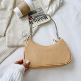 Retro Women PU Shoulder Bag Chain Small Underarm Bag